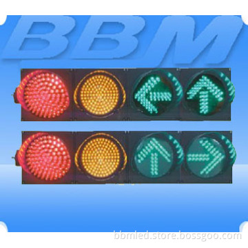 200mm (8") R&Y Full Ball and 2 Green Arrows Small Fresenl Lens LED Traffic Light